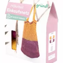 Gründl Häkelset Einkaufsnetz, 3-teilig, 200 G CURRY/ VIOLETT