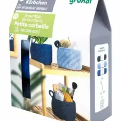 Gründl Häkel-Set "Körbchen", Rund BLAU