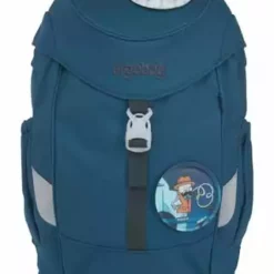 Ergobag Kinderrucksack "RobotBär", Inkl. 2 Kletties Jeansblau