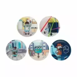 Ergobag Kletties-Set "Roboter", 5-teilig Mehrfarbig