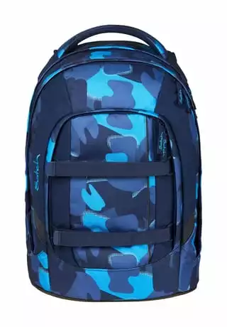 Satch Schulrucksack "pack - Troublemaker", Camouflage, Für Kinder Blau