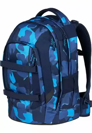 Satch Schulrucksack "pack - Troublemaker", Camouflage, Für Kinder Blau – Bild 5