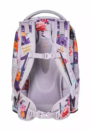 Satch Schulrucksack "pack Endless Bloom", Florales Dessin Weiß/ Violett/ Orange – Bild 4