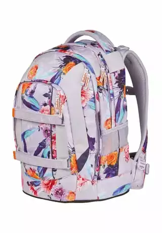 Satch Schulrucksack "pack Endless Bloom", Florales Dessin Weiß/ Violett/ Orange – Bild 9