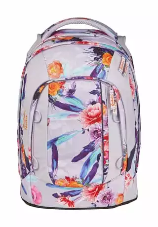 Satch Schulrucksack "pack Endless Bloom", Florales Dessin Weiß/ Violett/ Orange – Bild 10