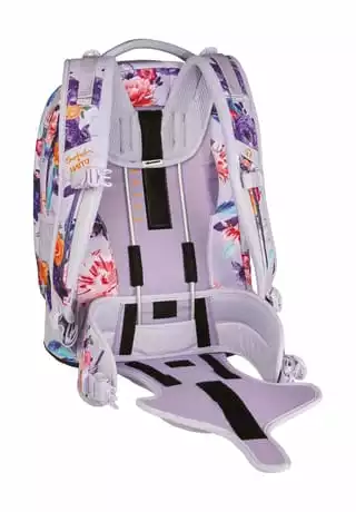Satch Schulrucksack "pack Endless Bloom", Florales Dessin Weiß/ Violett/ Orange – Bild 11