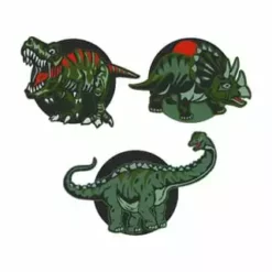 DerDieDas® Wechselbuttons "Dino", 3-teiliger Set., Für Kinder Grün