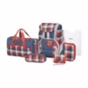 Sammies Schulranzen-Set "Classic Checks 2.0", 7-teilig BLAU/ ROT