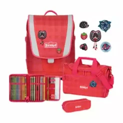 Scout® Schulranzen-Set Ultra "Red Gingham“, 4-teilig Rot