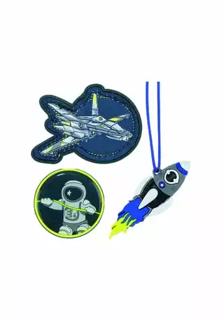 Scout® Funny Snaps, 3-teiliger Rucksack Zubehör Set, Für Kinder Dunkelblau