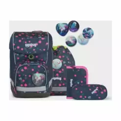 Ergobag Cubo Schulranzen-Set PhantBärsiewelt Glo Dunkelblau/ Pink