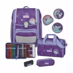 Scout® Exklusiv Genius Safety Light Lila Luna Schulranzen-Set, 5tlg. Lila