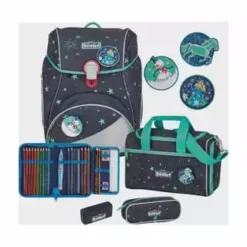 Scout® Ranzenset Alpha 4-teilig, Led Sternenhimmel Spaceblau