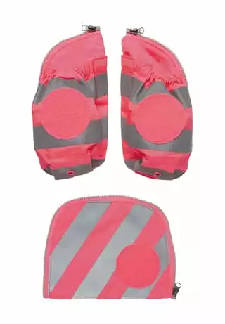 Ergobag Fluo Seitentaschen Zip-Set, Mit Reflektorstreifen PINK