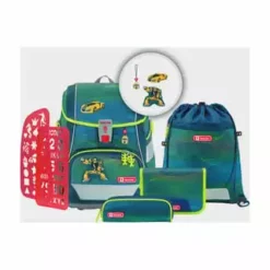 Step By Step® Ranzenset 2IN1 PLUSPower Robot, 6-tlg Grün, Blau