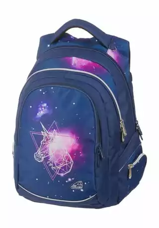 SCHNEIDERS Schulrucksack Walker "Out Of Space", Einhornmotiv DARK BLUE