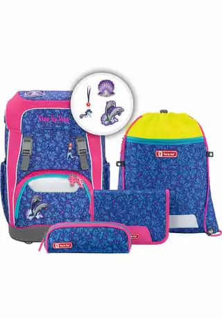 Step By Step® Schulranzen-Set Giant "Happy Dolphins", 5-teilig Blau, Pink – Bild 9