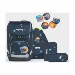 Ergobag Schulranzen-Set Cubo "KoBärnikus Glow", 5-teilig Dunkelblau