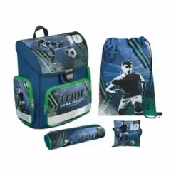 UNDER COVER Compact Schulranzen-Set "Football", 4-tlg. BLAU