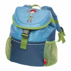 Sigikid® Rucksack "Sammy Samoa", Clipverschluss, Namensschild, Für Jungen Blau/ Hellgrün