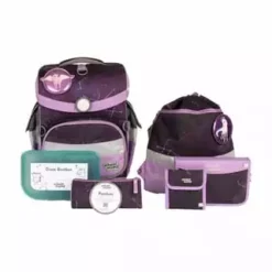 School Mood Schulranzen-Set Timeless Air+ "Stella (Einhorn)", 7-teilig Lila