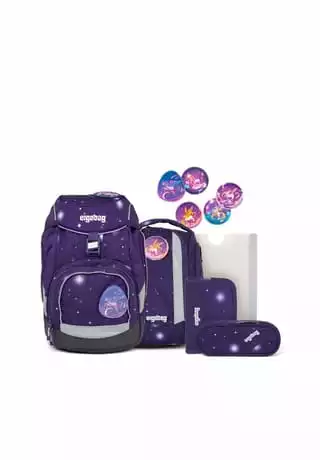Ergobag Schulranzen-Set Pack "Bärgasus Glow", 6-teilig Dunkelblau, Schwarz