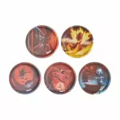 Ergobag Klettie-Set "Feuerdrache", 5-teiliges Rucksack Zubehör, Für Kinder Rot