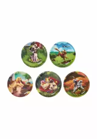 Ergobag Klettie-Set Hundewelpen, 5er-Set Mehrfarbig