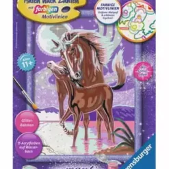 Ravensburger Malen Nach Zahlen, Pferdegeflüster Braun/ Lila/ Rosa/ Silber