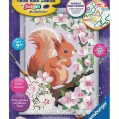 Ravensburger Malen Nach Zahlen Malset "Neugieriges Eichhörnchen", Mit Glitzer MEHRFARBIG