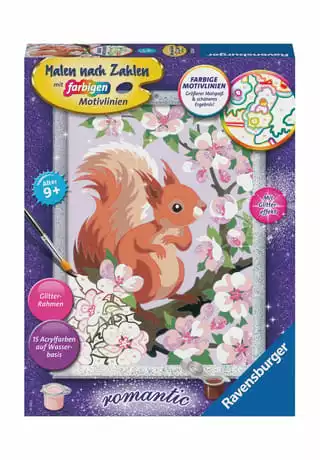 Ravensburger Malen Nach Zahlen Malset "Neugieriges Eichhörnchen", Mit Glitzer MEHRFARBIG